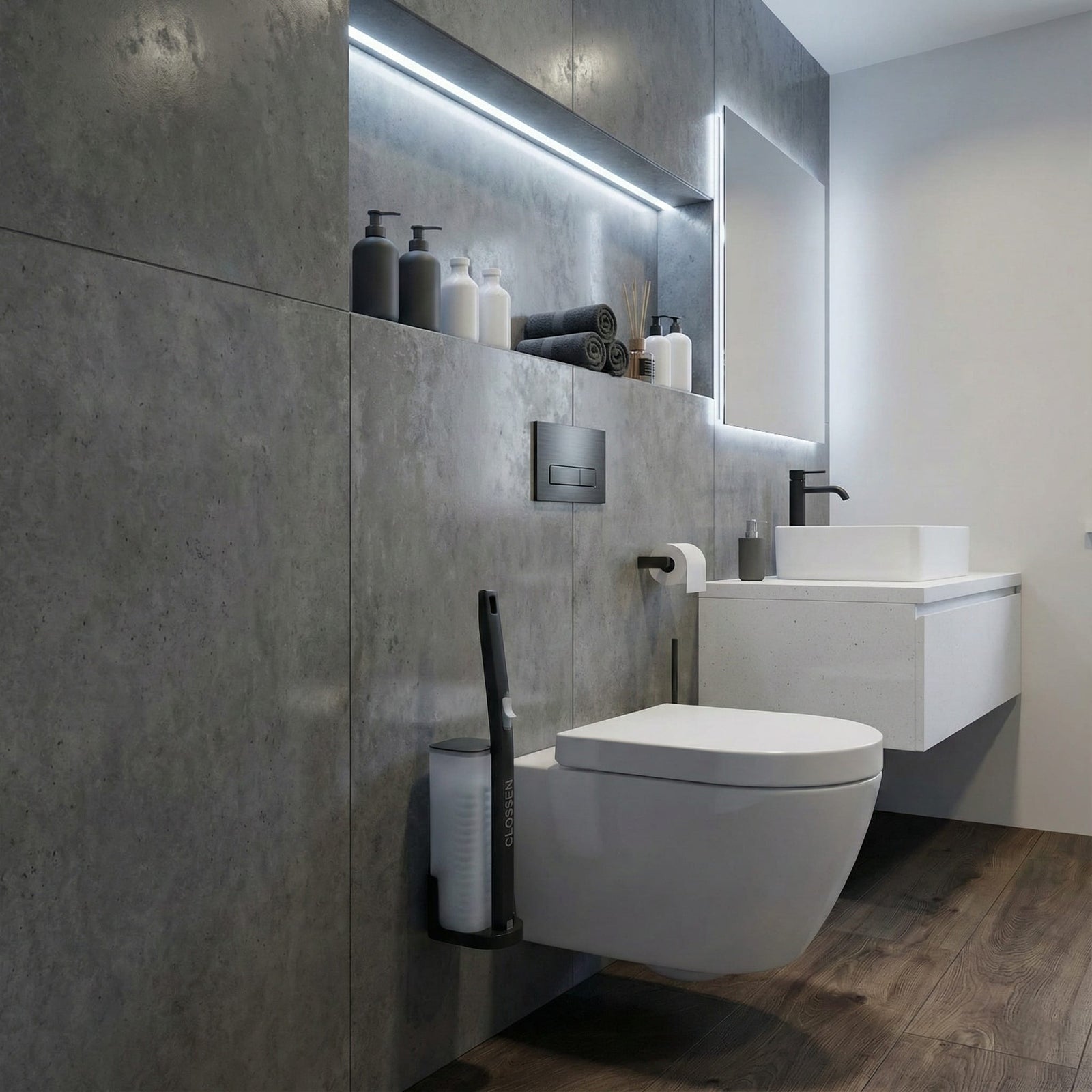 GLOSSEN Disposable Toilet Brush - Cleaner With 48 Refill Pads