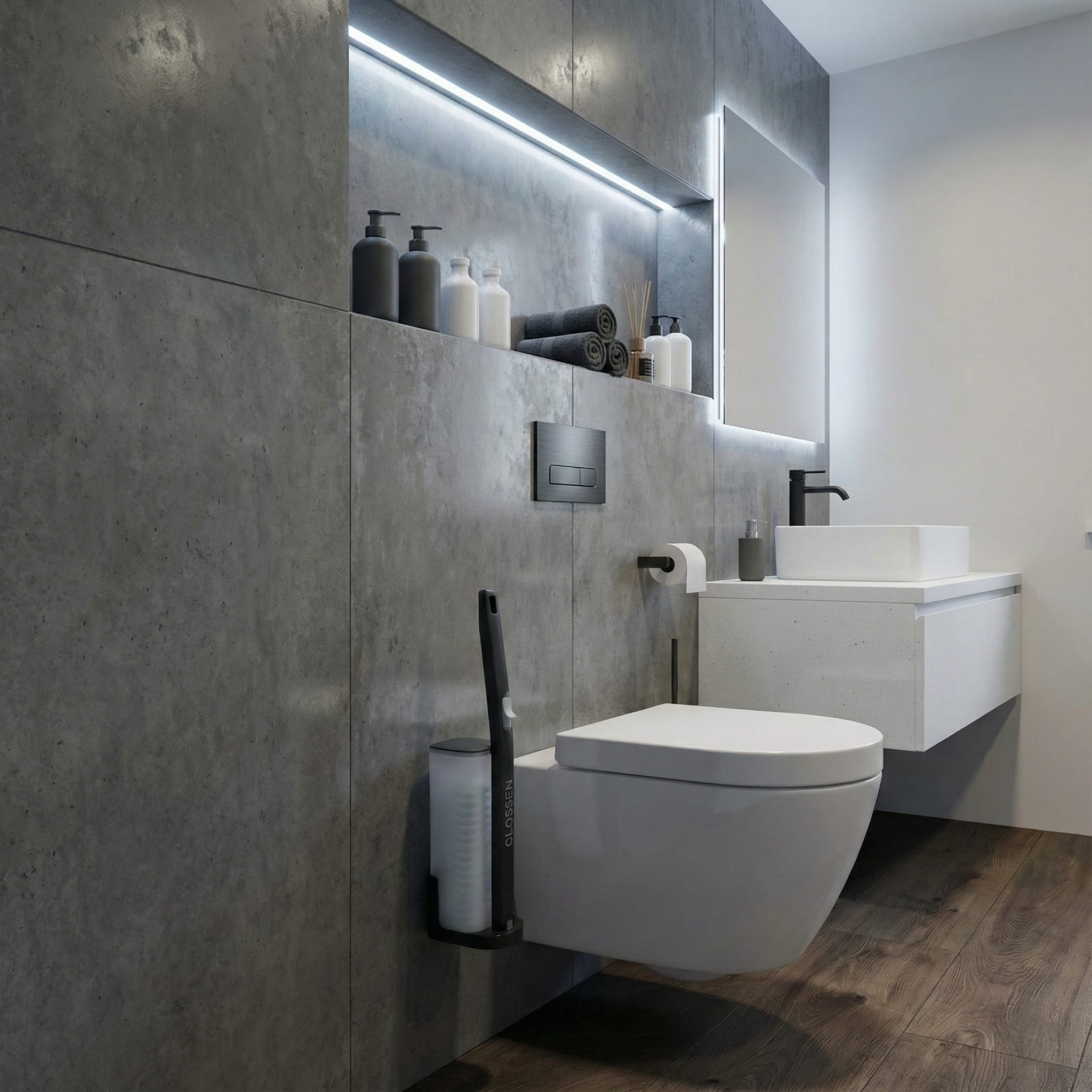 GLOSSEN Disposable Toilet Brush - Cleaner With 48 Refill Pads