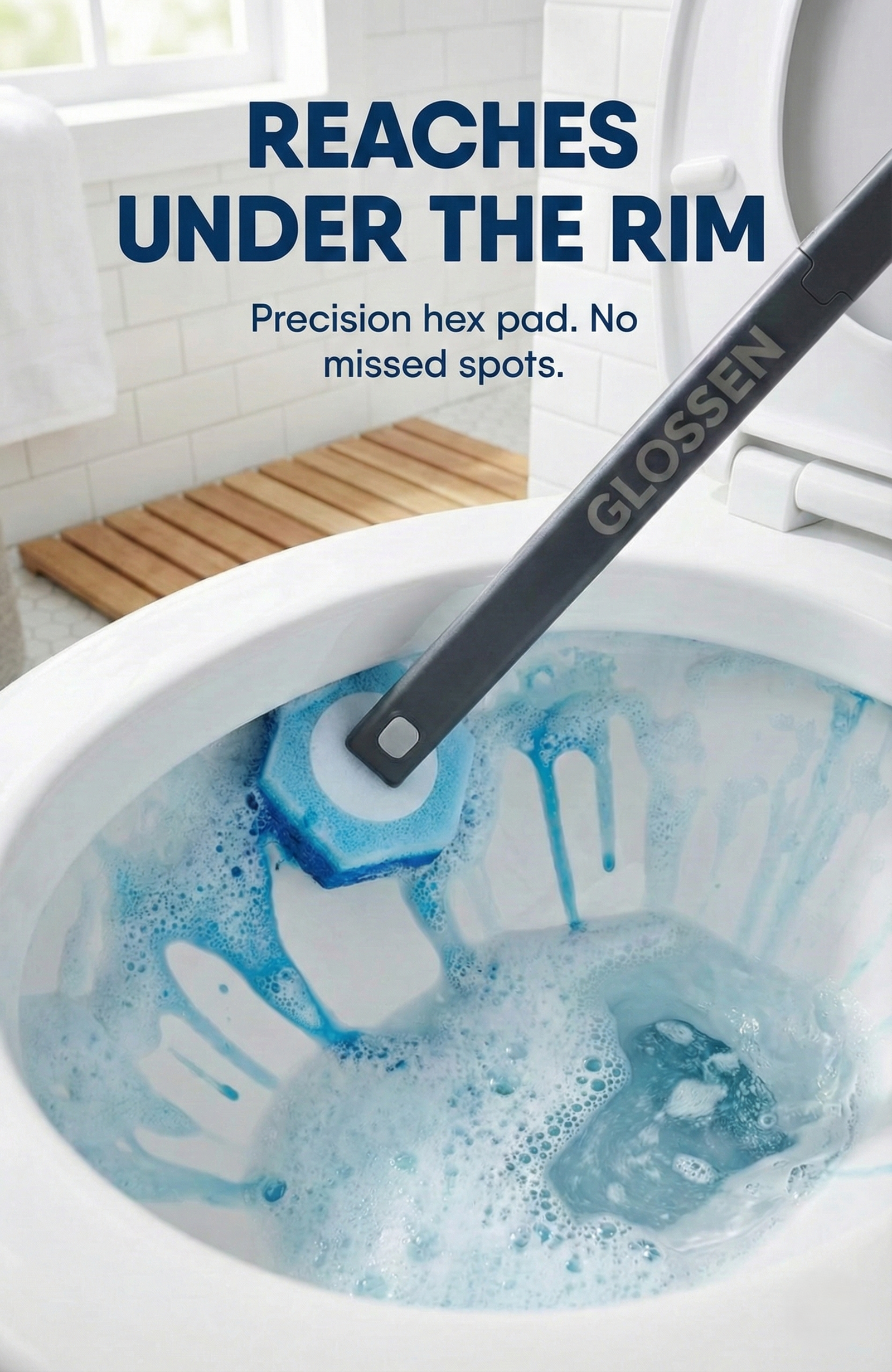 GLOSSEN Disposable Toilet Brush - Cleaner With 48 Refill Pads